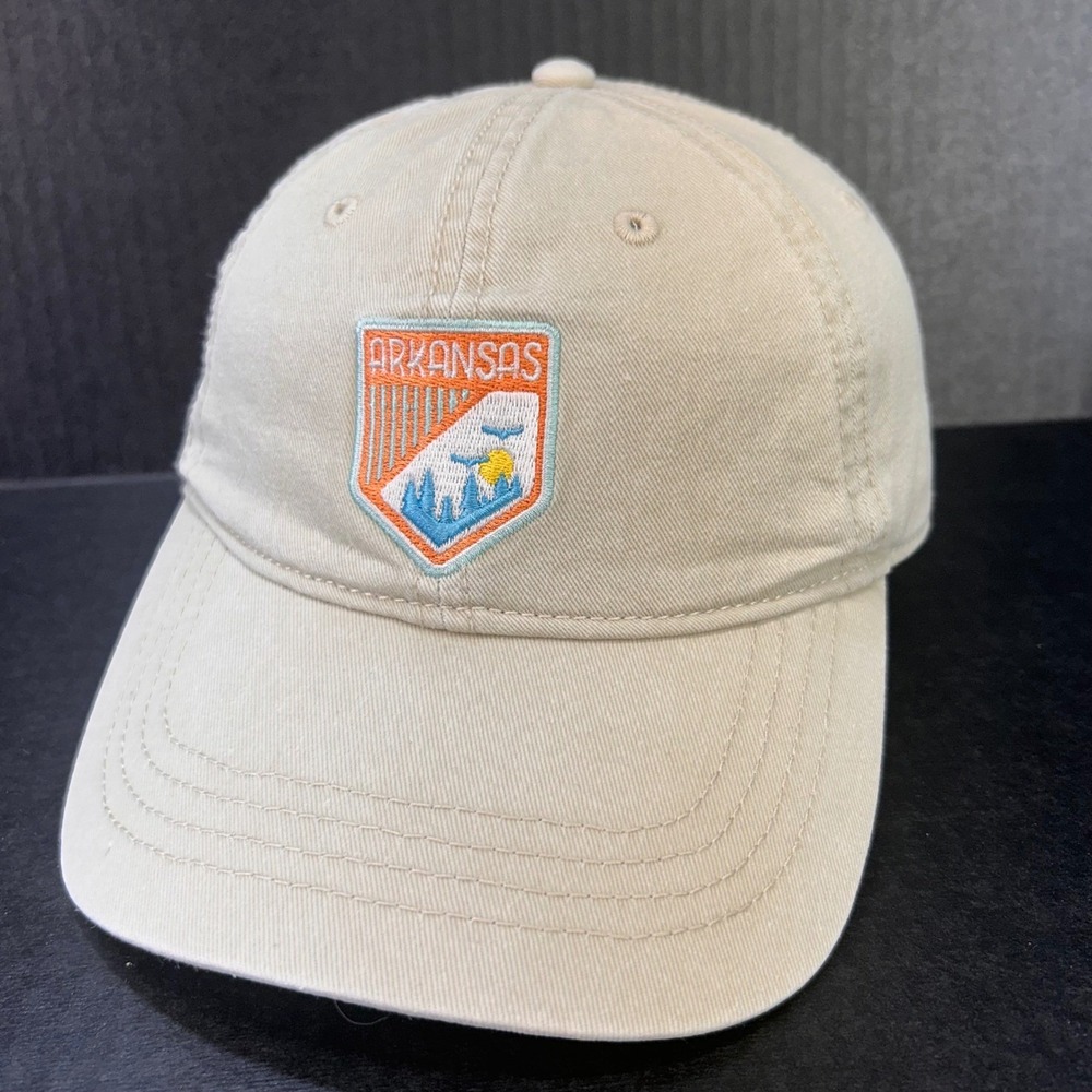Arkansas Mountain Patch Mens Tan Home Free Baseball Hat Adjustable OSFM